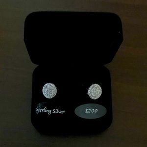 Sterling Silver Diamond earrings in box